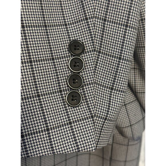 Stacy Adams Gold Mens 2-Button Checkered Blazer 48L Polyester & Rayon - Picture 4 of 10